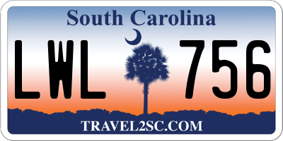 SC license plate LWL756
