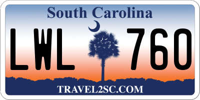 SC license plate LWL760