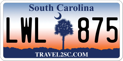 SC license plate LWL875