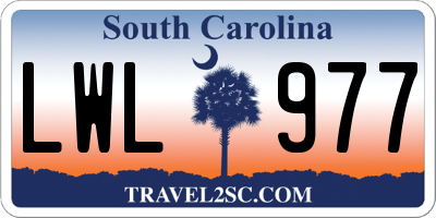 SC license plate LWL977