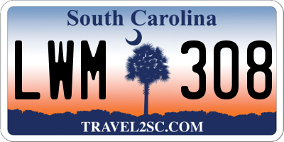 SC license plate LWM308