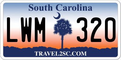 SC license plate LWM320