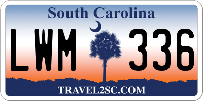 SC license plate LWM336