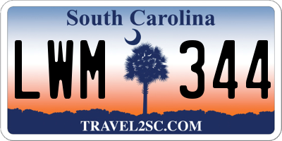 SC license plate LWM344