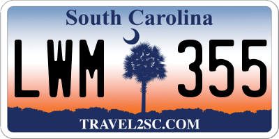 SC license plate LWM355