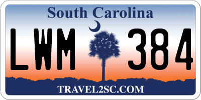 SC license plate LWM384