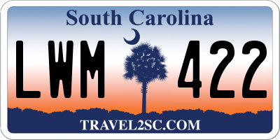 SC license plate LWM422