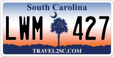 SC license plate LWM427