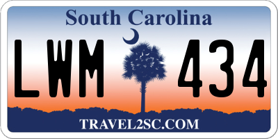 SC license plate LWM434