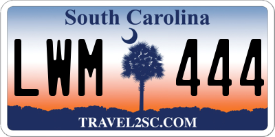 SC license plate LWM444
