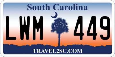 SC license plate LWM449