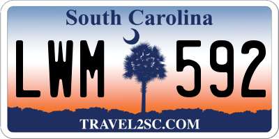 SC license plate LWM592