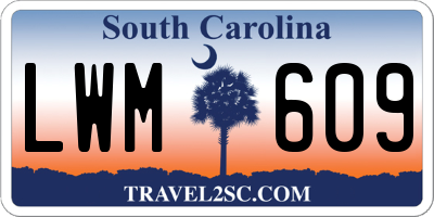 SC license plate LWM609