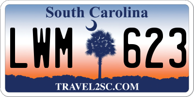 SC license plate LWM623