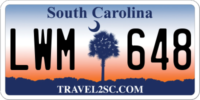 SC license plate LWM648