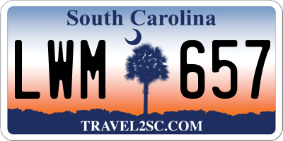 SC license plate LWM657