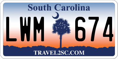 SC license plate LWM674