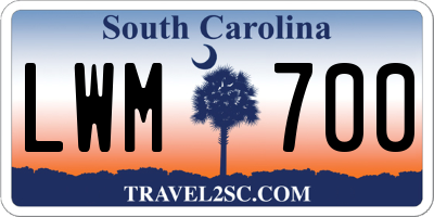 SC license plate LWM700