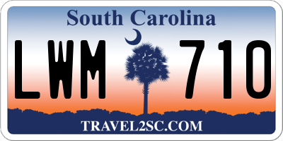 SC license plate LWM710