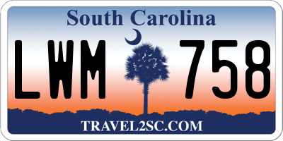SC license plate LWM758