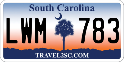 SC license plate LWM783