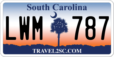 SC license plate LWM787