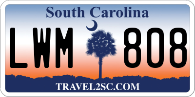 SC license plate LWM808