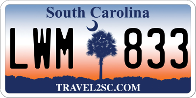 SC license plate LWM833