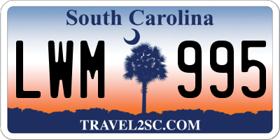 SC license plate LWM995
