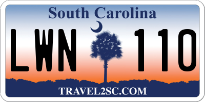 SC license plate LWN110