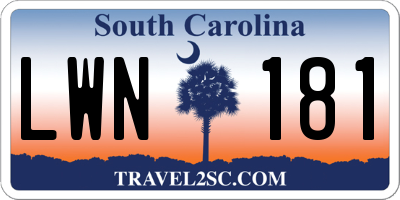 SC license plate LWN181