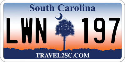SC license plate LWN197