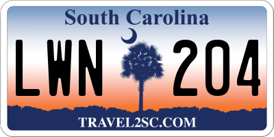 SC license plate LWN204