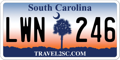 SC license plate LWN246