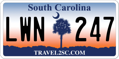 SC license plate LWN247
