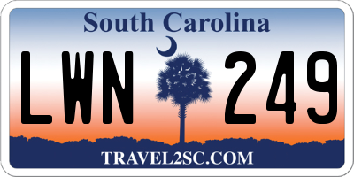 SC license plate LWN249