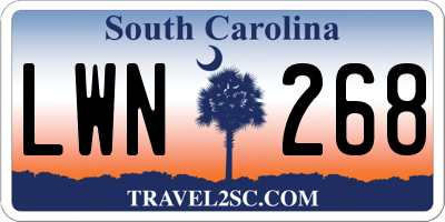 SC license plate LWN268