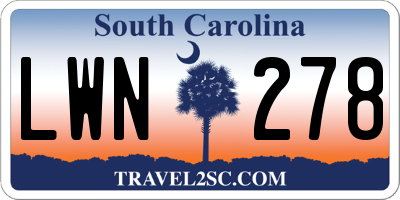 SC license plate LWN278