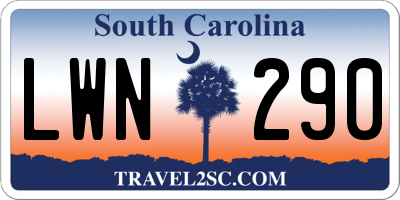 SC license plate LWN290