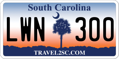 SC license plate LWN300