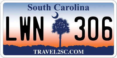 SC license plate LWN306