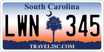 SC license plate LWN345