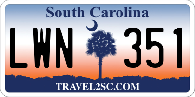 SC license plate LWN351