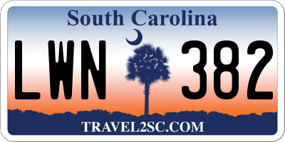 SC license plate LWN382