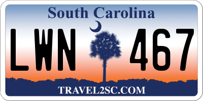 SC license plate LWN467