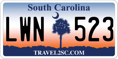 SC license plate LWN523