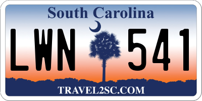 SC license plate LWN541