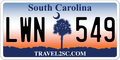 SC license plate LWN549