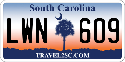 SC license plate LWN609