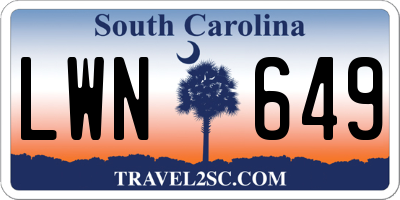 SC license plate LWN649